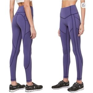 Lululemon High-Waist Purple Seam-Panel Leggings size 4